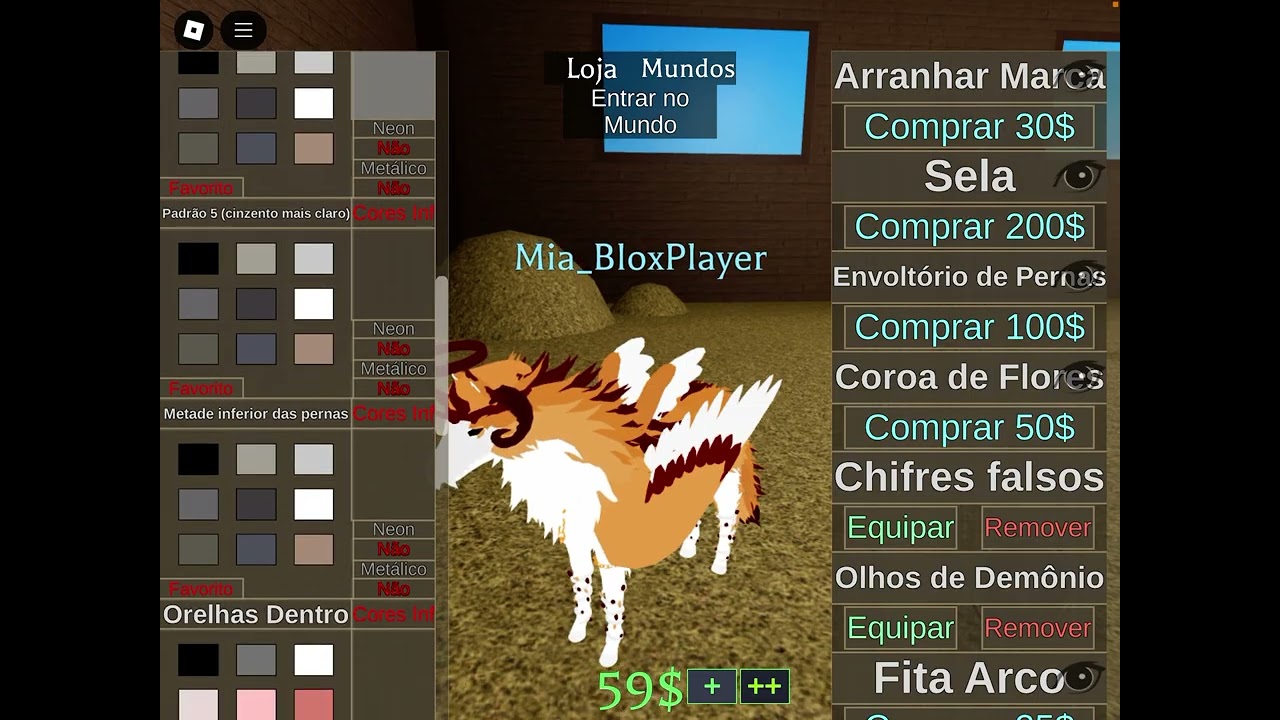 Como deixar seu lobo mais bonito no Horse World do Roblox! - Parte 1