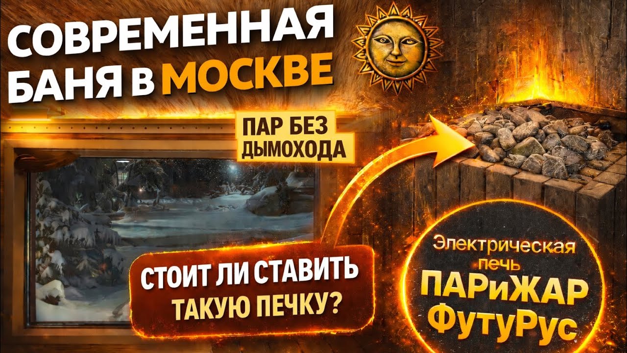 Современная баня в Москве | Полок трансформер | Электрическая паротермальная печь «ПАРиЖАР» ФутуРус
