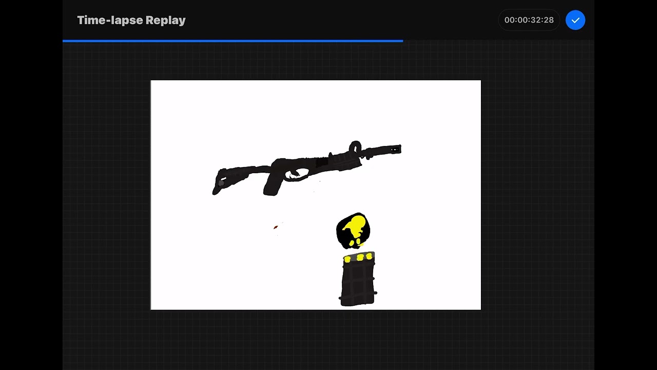 Gun reload drawing animation new bullet