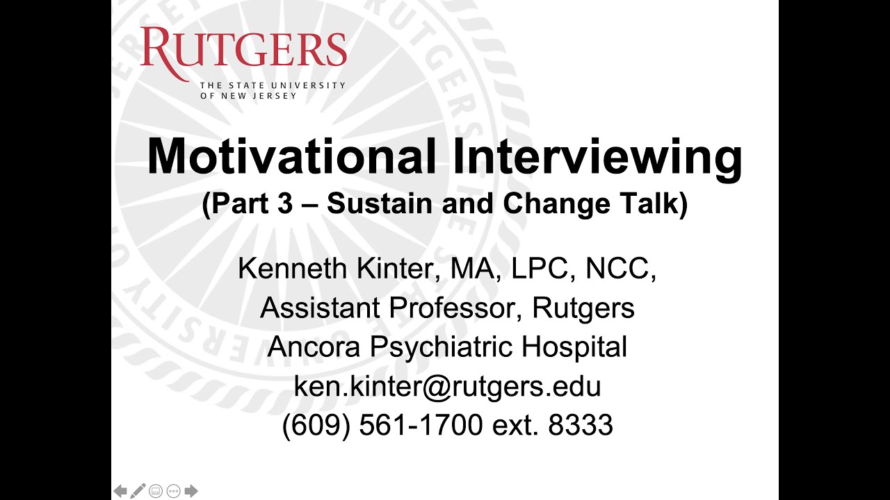 Motivational Interviewing: Part 3 – Sustain and Change Talk