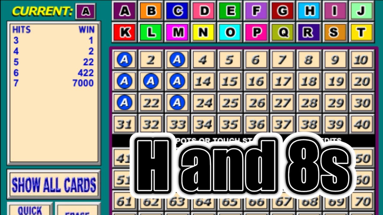 Multicard Keno Session - H and 8s Pattern