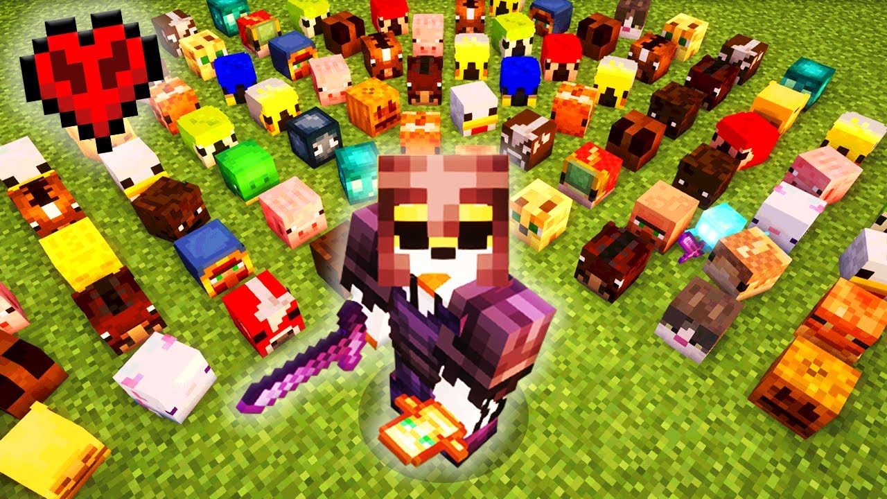 J'ai RÉCUPÉRÉ toutes les TÊTES des MOBS sur Minecraft Hardcore 1#