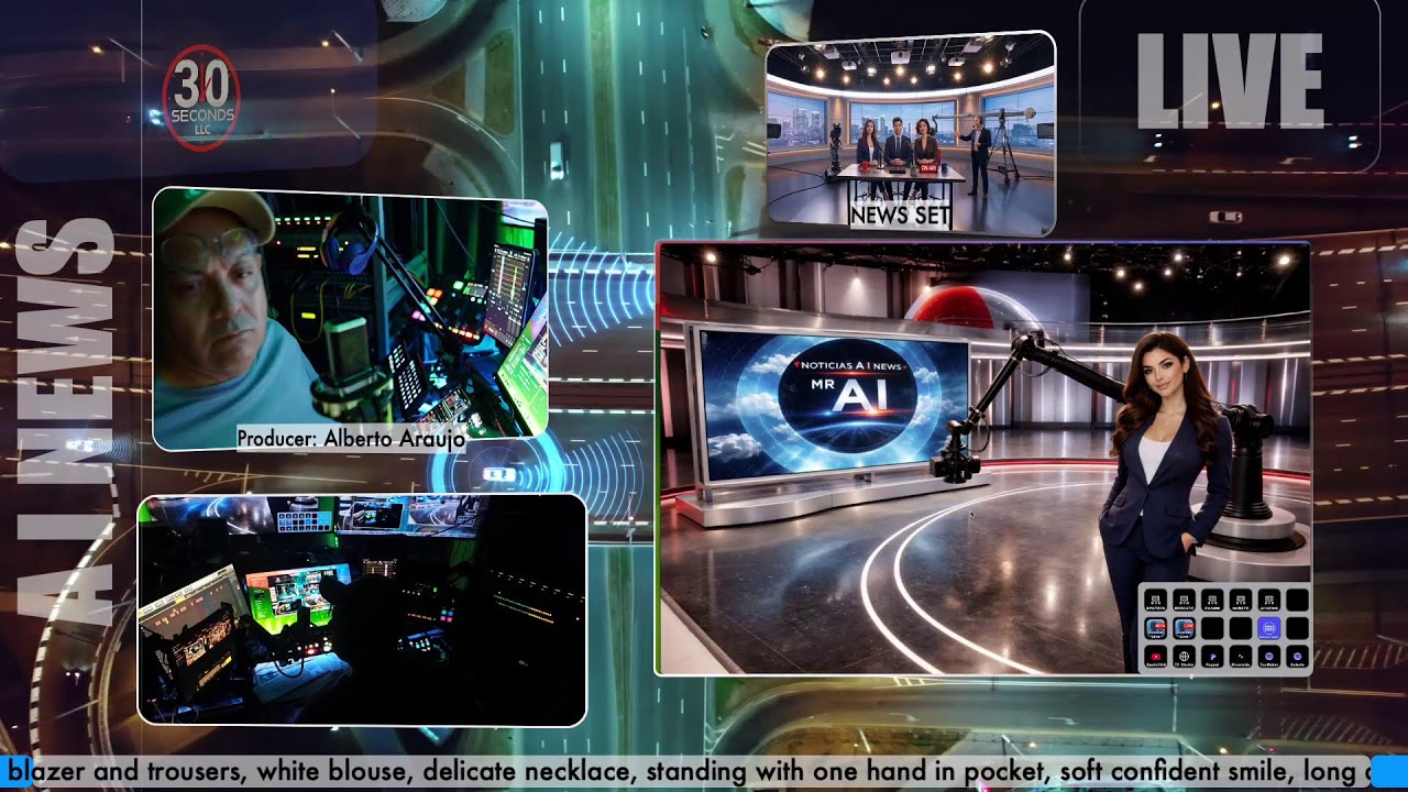 Producer Alberto Araujo is creating the News Set intros