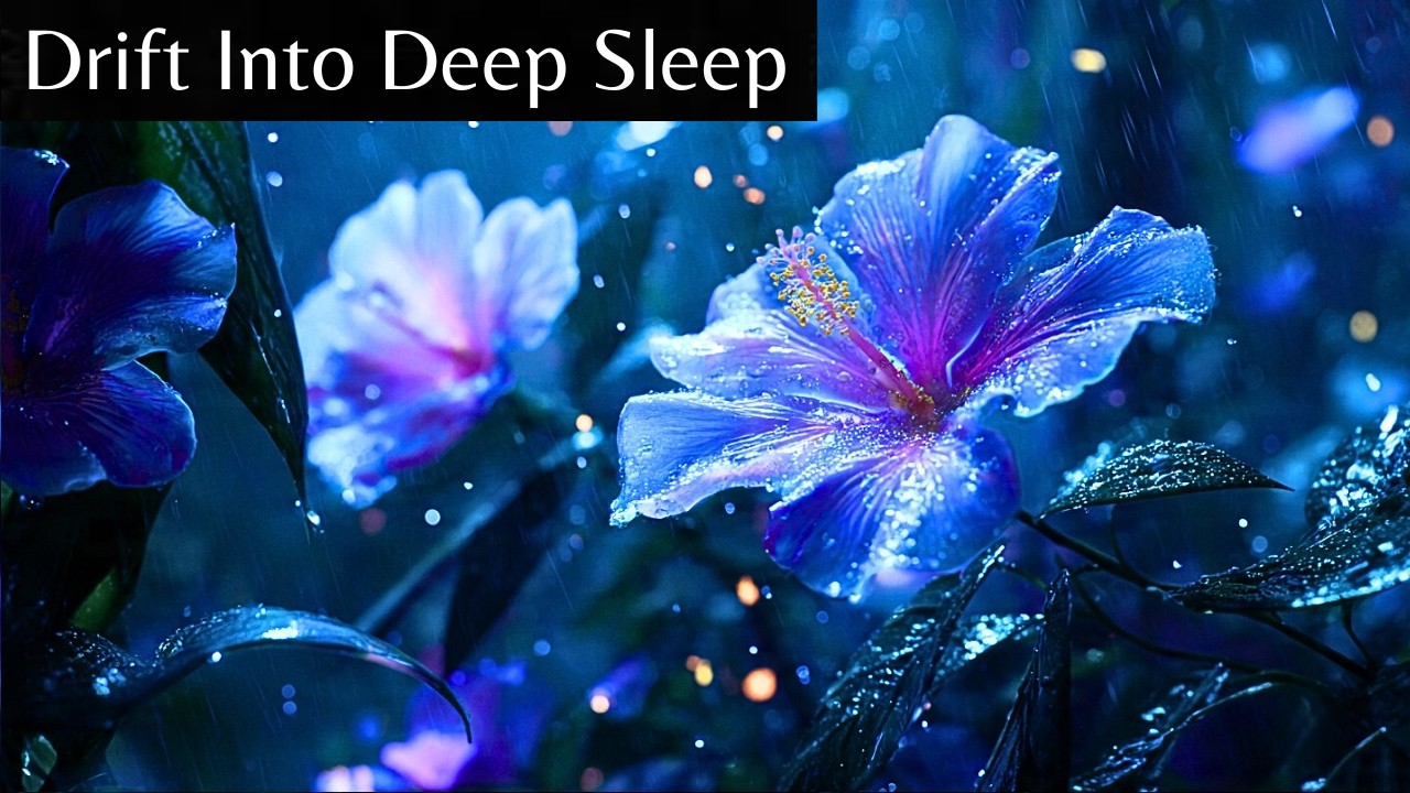 🌿 Magical Rain in an Enchanted Forest Garden 🌧️ Flowing Water & Birds for Deep Sleep
