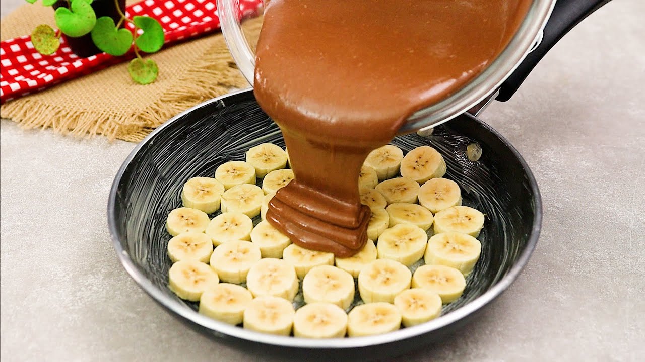 Sans four ! Gâteau délicieux et rapide en 10 minutes ! Le meilleur gâteau à la banane !