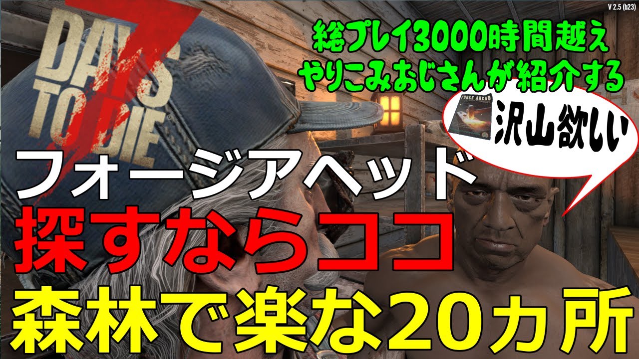 【7Days to Die】あと少し足りないフォージアヘッドを森林で簡単に探せる20ヵ所ご紹介！