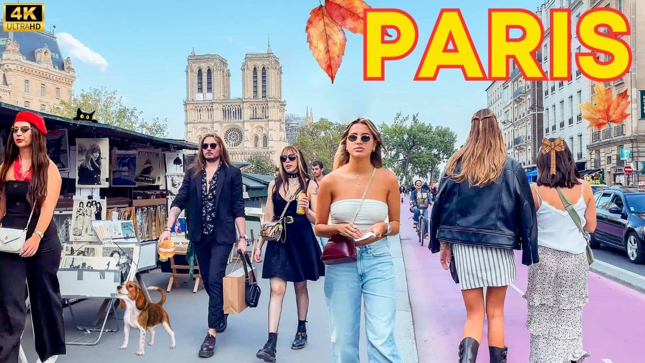 Paris, France 🇫🇷 - Paris Walk 4K 🍁, Autumn Season Grand Tour, With Captions!