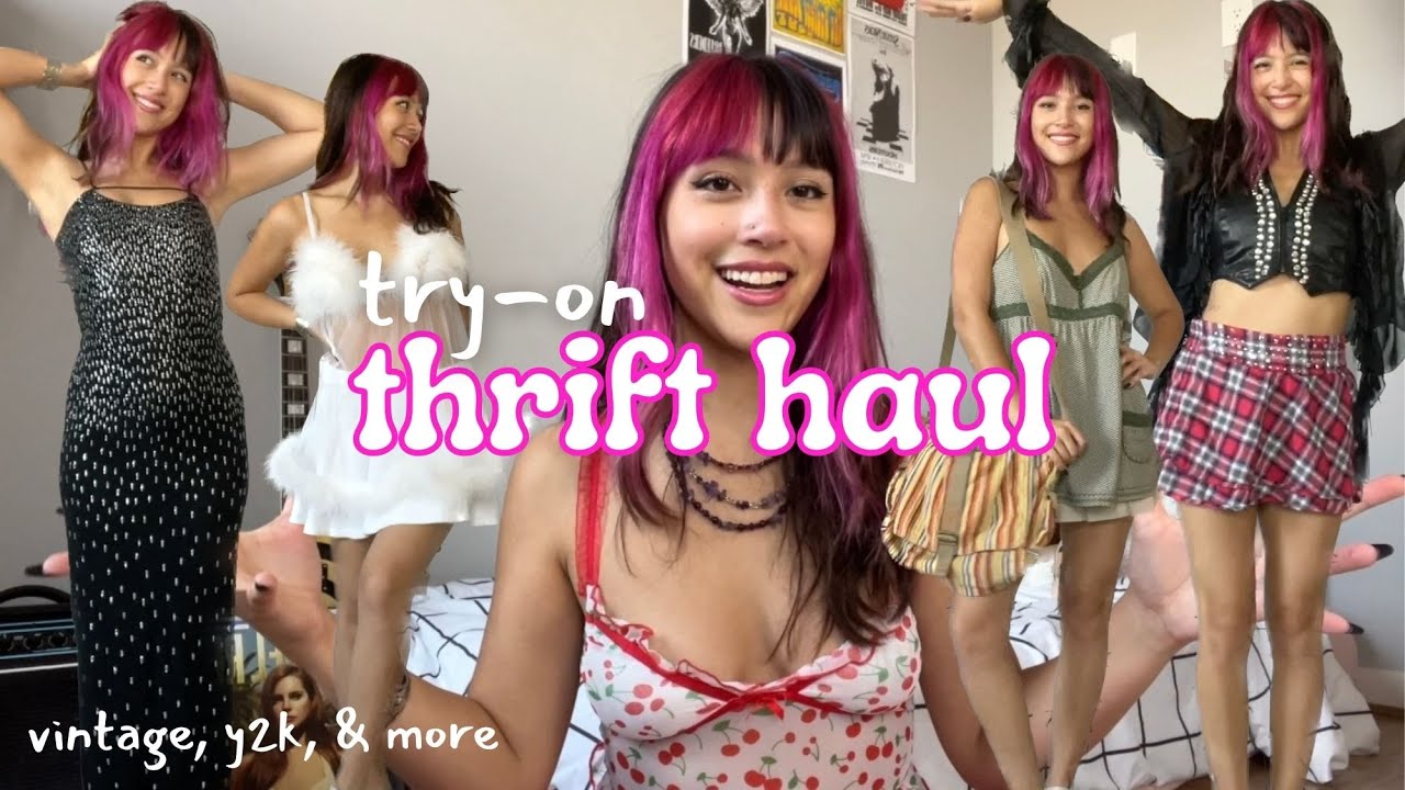 THRIFT HAUL!! Try-on of beautiful vintage & y2k finds!!