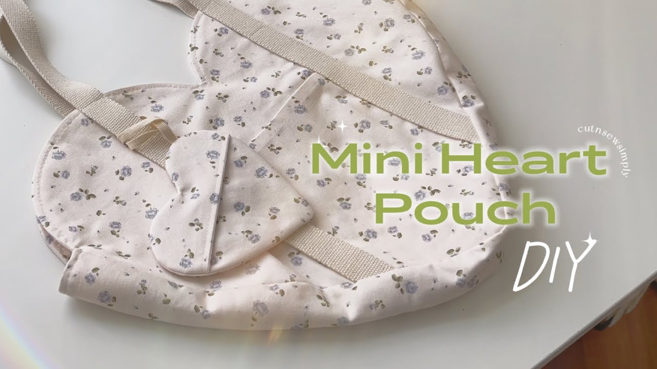 Mini Heart Pouch DIY | Sew Along ASMR | cutnsewsimply