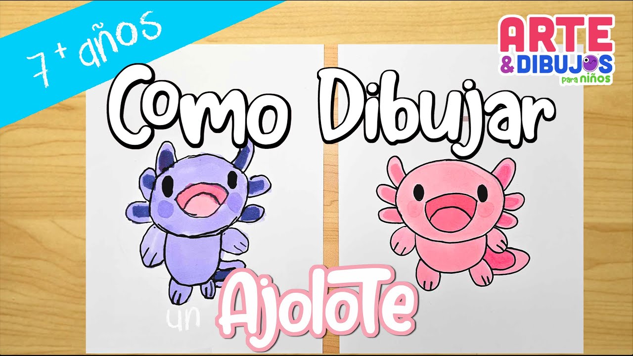 Como dibujar UN AJOLOTE  fácil | Arte y Dibujos para Niños