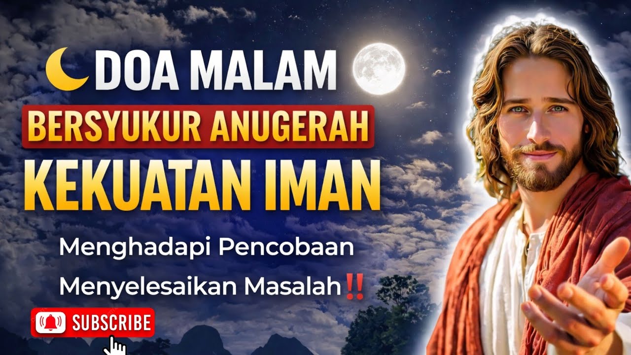 DOA MALAM🌙| Bersyukur Anugerah Kekuatan Iman Menghadapi Pencobaan, Kemudahan Menyelesaikan Masalah‼️