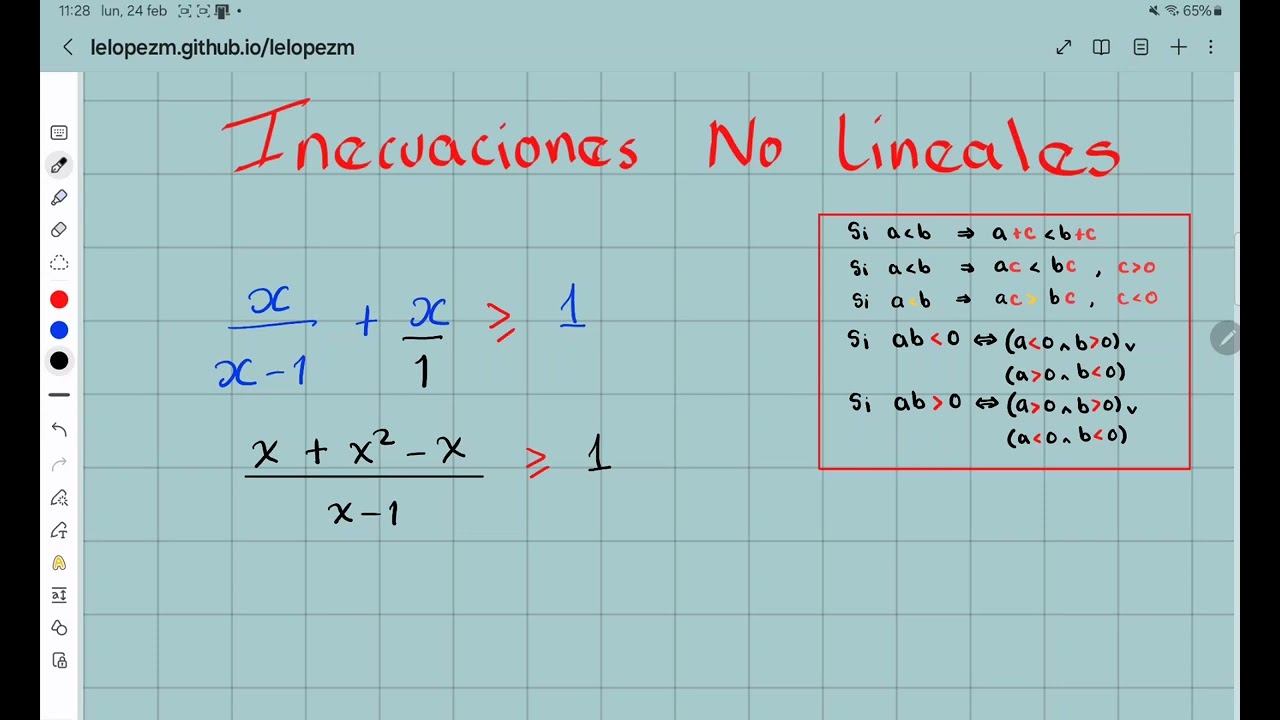 Inecuaciones no Lineales. Desigualdades no Lineales