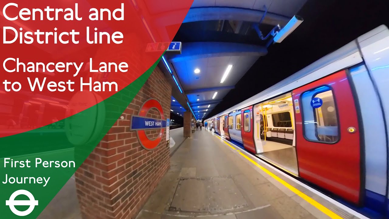 London Underground First Person Journey - Chancery Lane to West Ham via Mile End