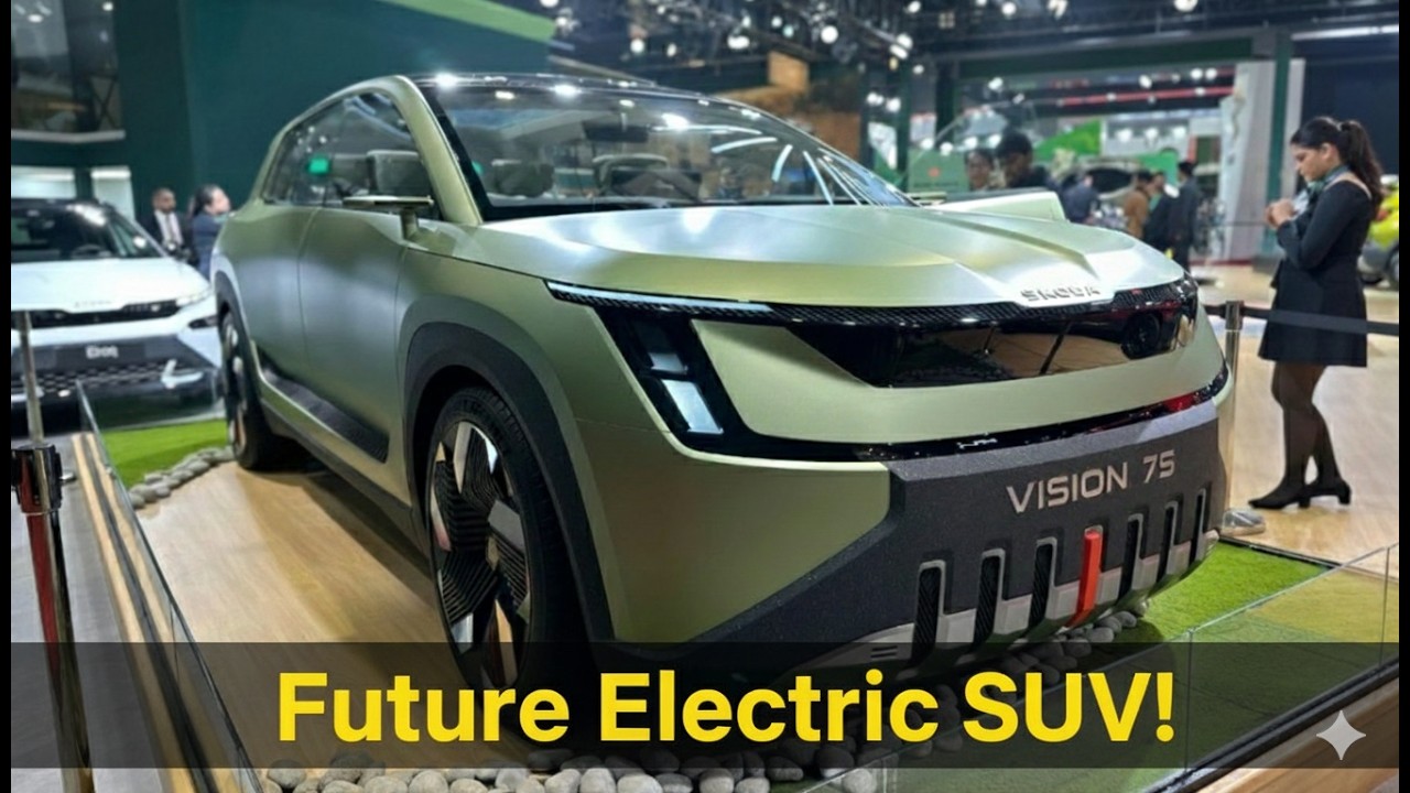 Skoda Vision 7S 😱 600 KM Range वाली 7-Seater Electric SUV!