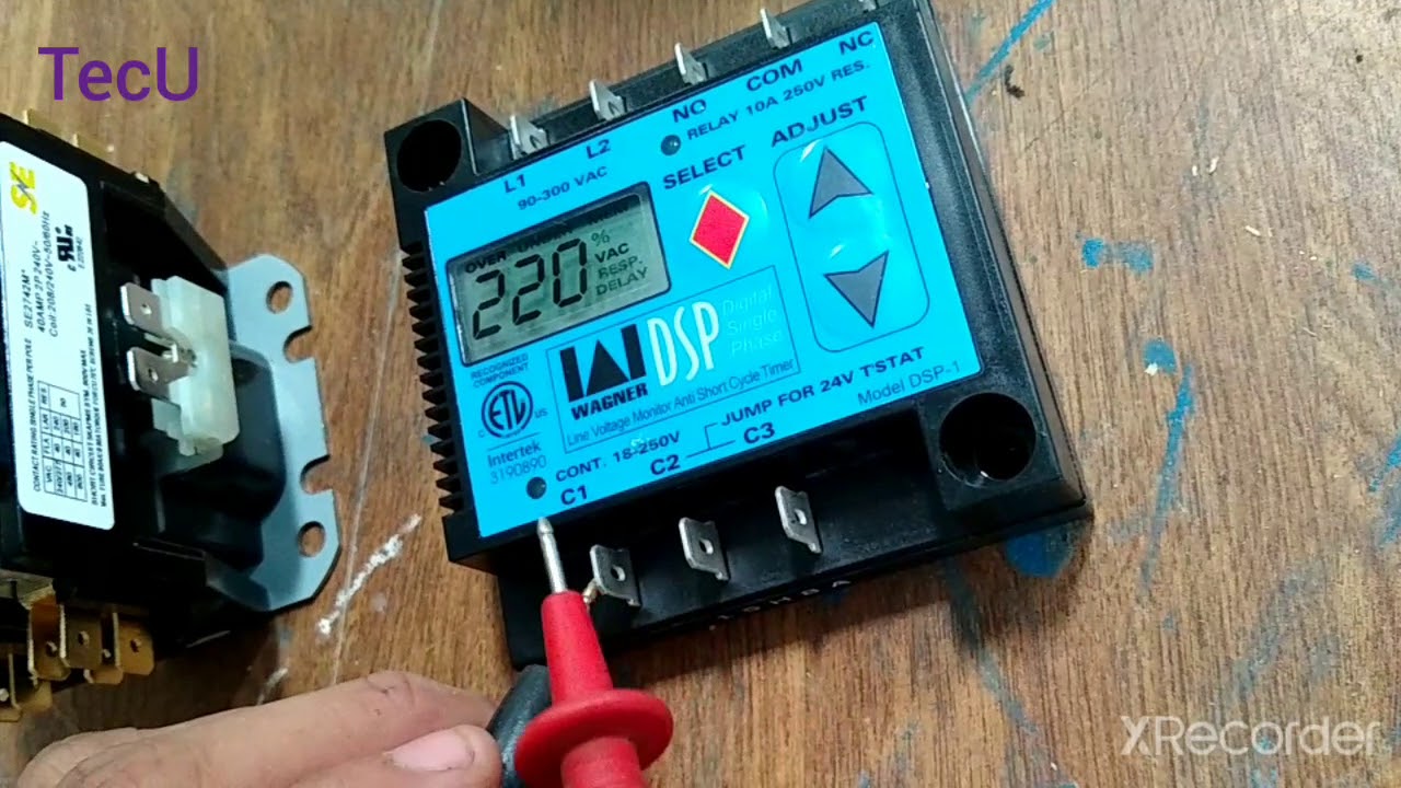 Monitor de voltaje monofásico funcionamiento para proteger condensadora inverter