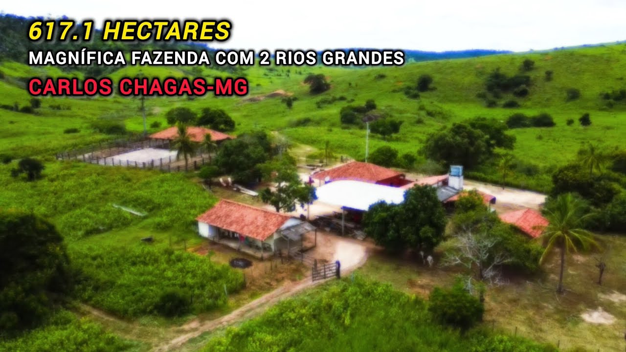 ✨️FAZENDA DE DUPLA APTIDÃO 617.1 HECTARES CARLOS CHAGAS-MG LUXO COM 2 RIOS GRANDE DENTRO🌿