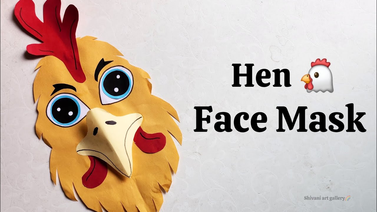 Hen face mask | hen mask | how to make hen | मुर्गी मास्क | hen paper craft | rooster face mask #diy