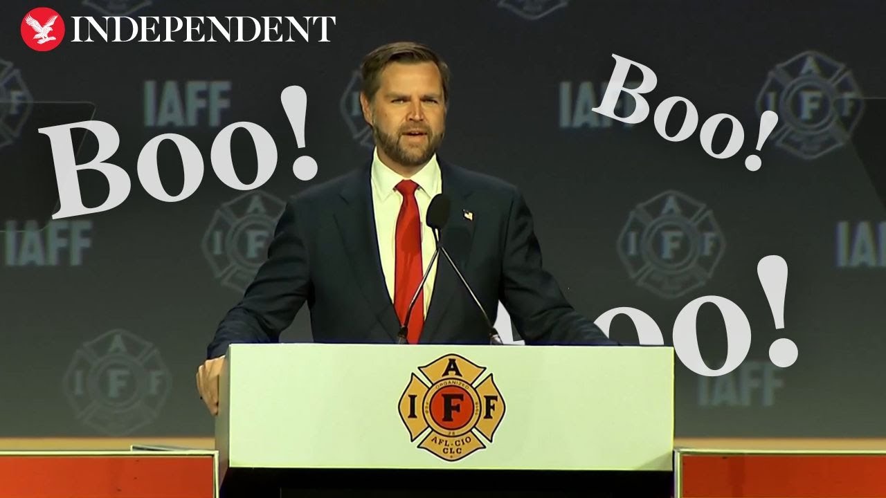 JD Vance gets booed throughout speech at firefighter's convention