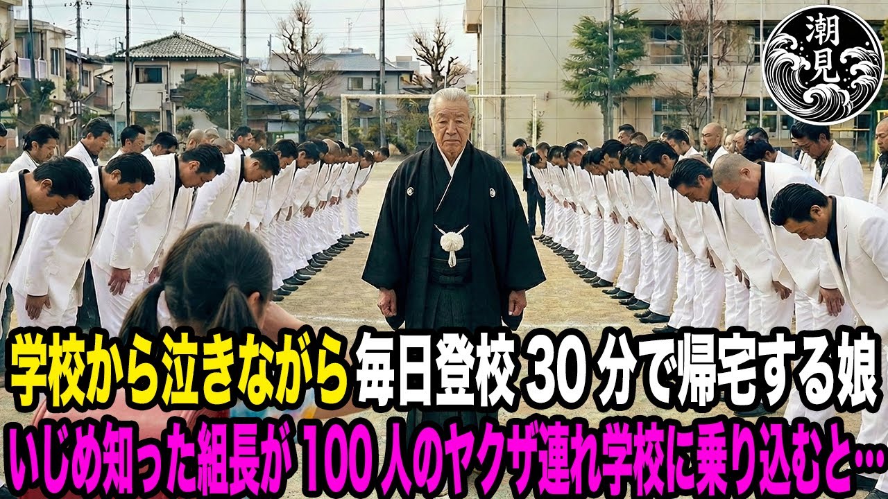 学校から泣きながら毎日登校30分で帰宅する娘。いじめ知った組長が100人のヤクザ連れ学校に乗り込むと…【感動する話】