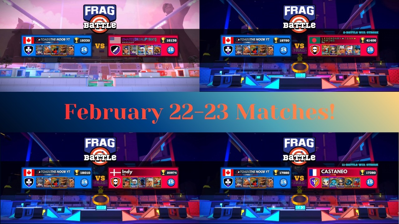 February 22-23 Matches! (Indy, LEGENDARY TEAM GAMING, Shane Disruption)