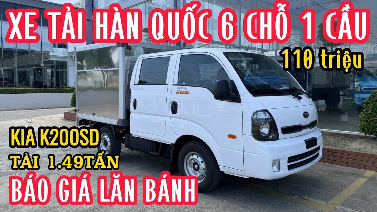 Review và báo giá xe KIA 6 chỗ 1 cầu Cabin kép thùng kín | KIA K200SD xe siêu đẹp, sịn sò!