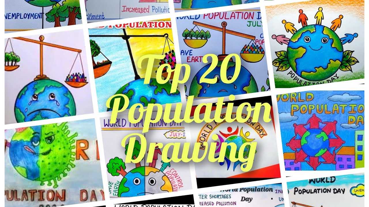 Top 20 World Population Day Drawing ideas🏆🏆/Population Control Drawing/Population day Best Drawing