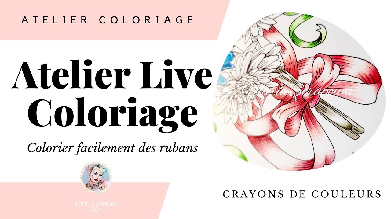 Atelier live coloriage #3 Apprendre &agrave; colorier des rubans en d&eacute;grad&eacute; aux crayons de couleurs facile