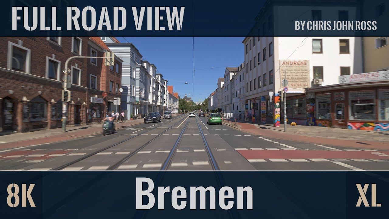 Bremen, Germany: Summer City Tour / Stadtfahrt im Sommer - 8K (4320p/60p) Ultra HD