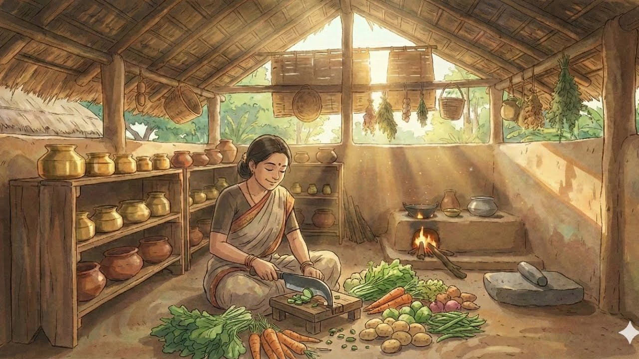 Indian Summer in Ghibli Style: A Peaceful Sunrise Animation. #saleha story 