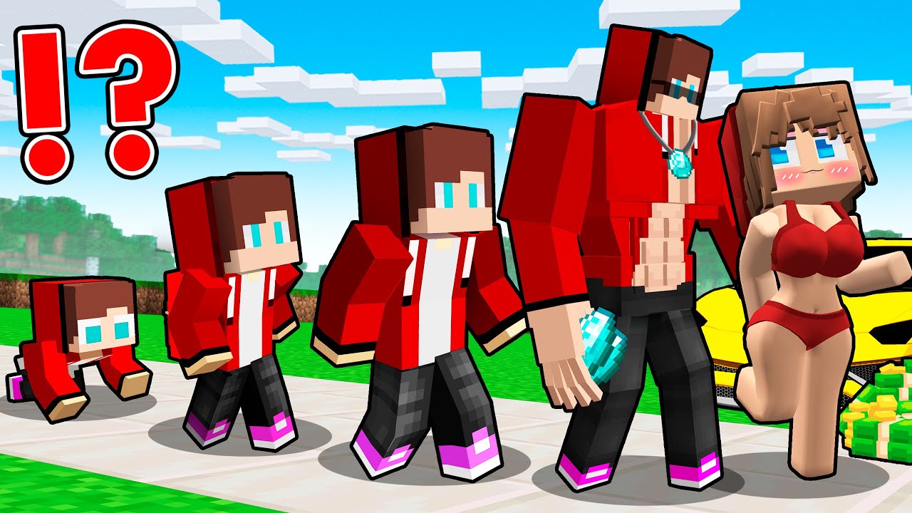 STRONG RICH JJ LIFE CYCLE! JJ EVOLUTION with MIKEY in Minecraft - Maizen