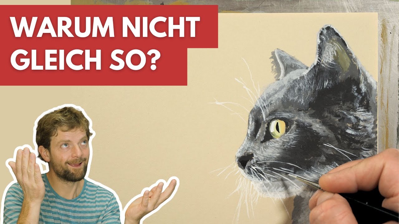 Blitzschnell Katze malen mit Acryl - Realistische Wirkung in wenigen Minuten - BLITZBILD