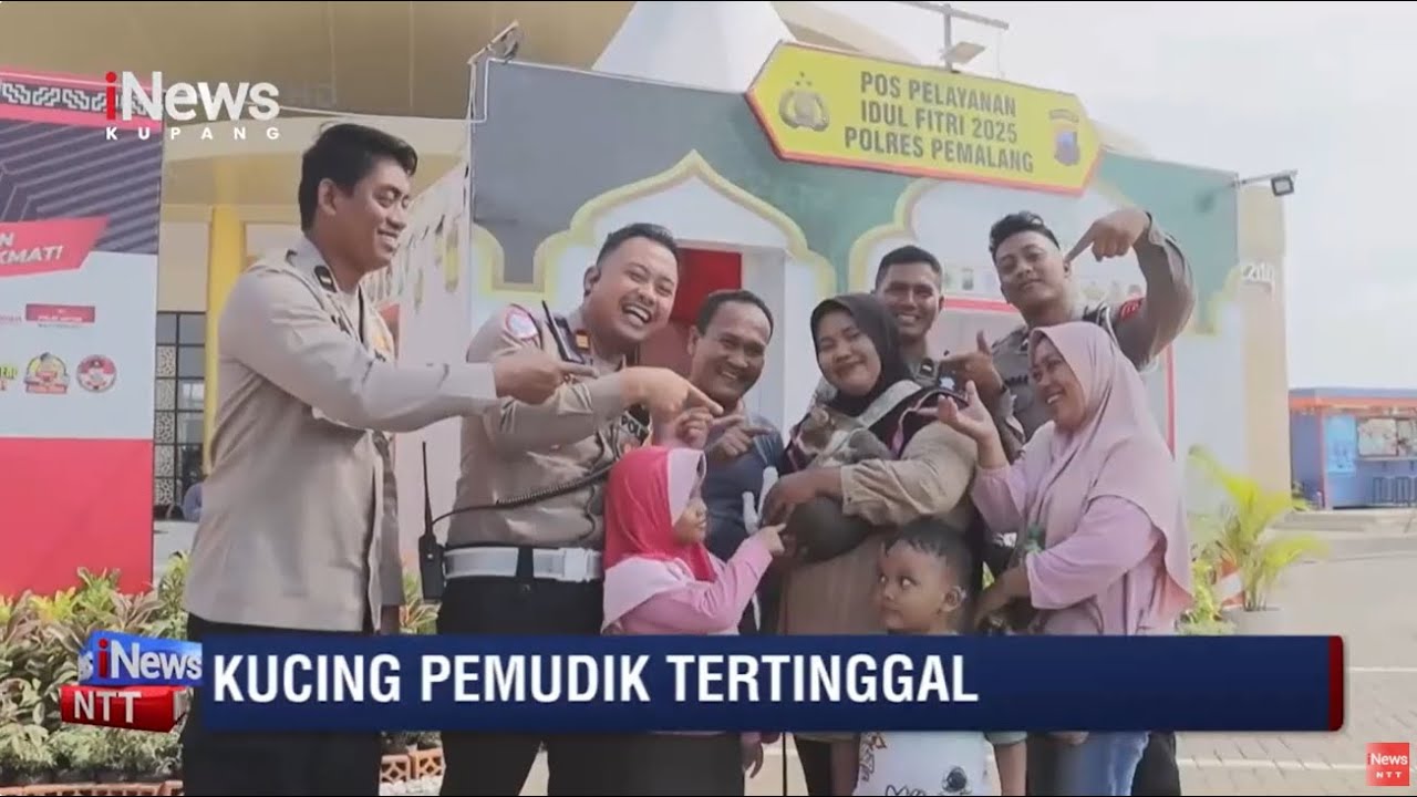 iNews NTT - Momen Polisi Temukan dan Rawat Kucing Peliharaan Pemudik yang Tertinggal di Rest Area