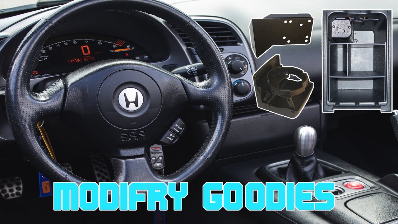Installing Modifry Goodies - Cupholder, Storage Organizer, Phone Dash Mount - Honda S2000