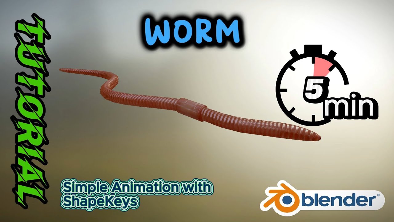 Few minutes Blender - Worm ShapeKey Animation (5 min)