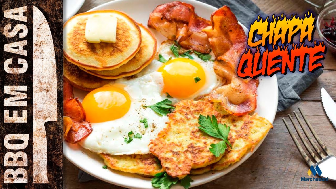 CAFÉ DA MANHÃ AMERICANO NA CHAPA - AMERICAN BREAKFAST | BBQ EM CASA