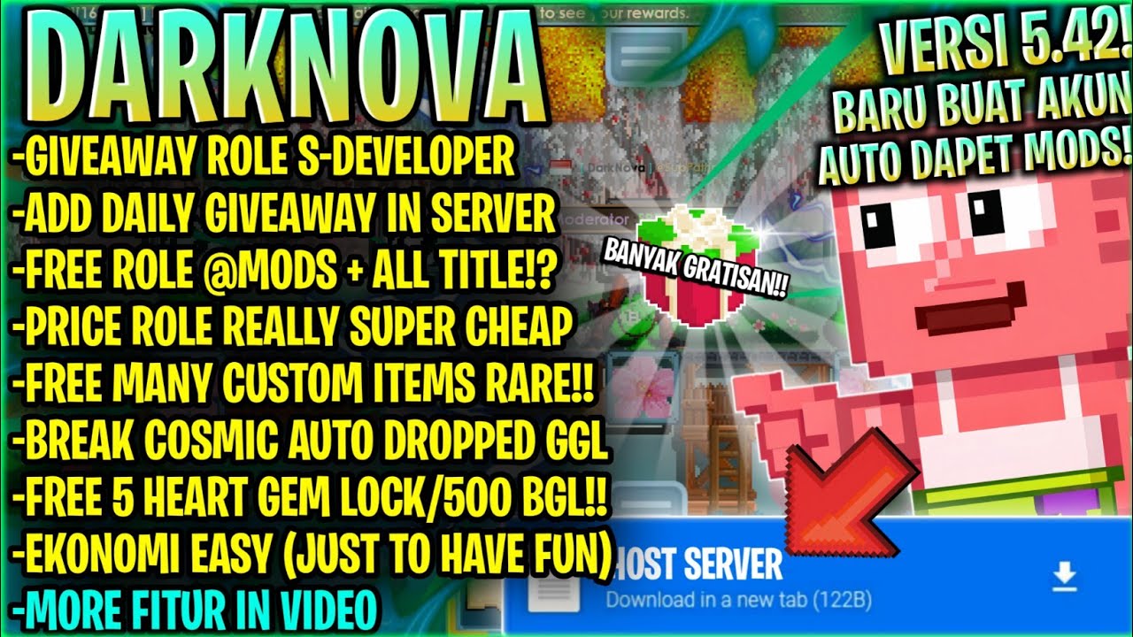 FREE MODS!! SERVER BUAT SERU-SERUAN🗿| GROWTOPIA PRIVATE SERVER TERBARU 2026 | GTPS TERBARU |DARKNOVA
