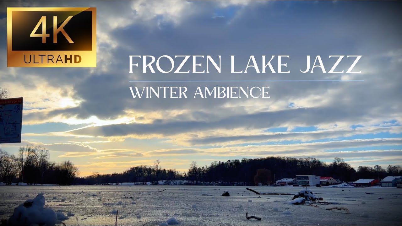 Frozen Lake Ambience with Smooth Jazz | Peaceful Winter Scenery (1 Hour)