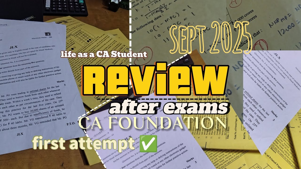 CA FOUNDATION SEPT 2025 | Review after exams | First attempt✅ | Daily minivlog | Life as aCAStudent 