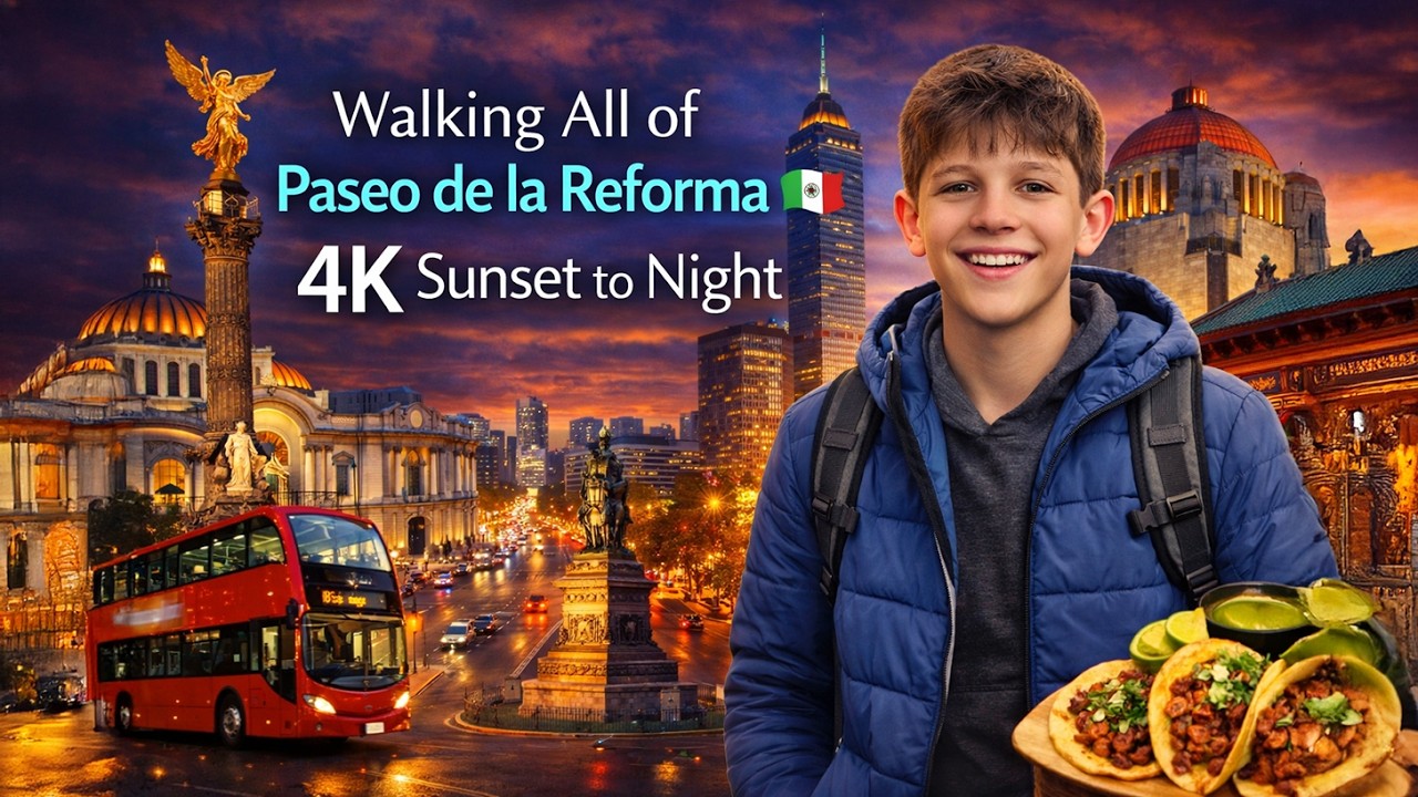 Mexico City’s Most Famous Avenue at Sunset 🌆 Paseo de la Reforma 4K Walking Tour