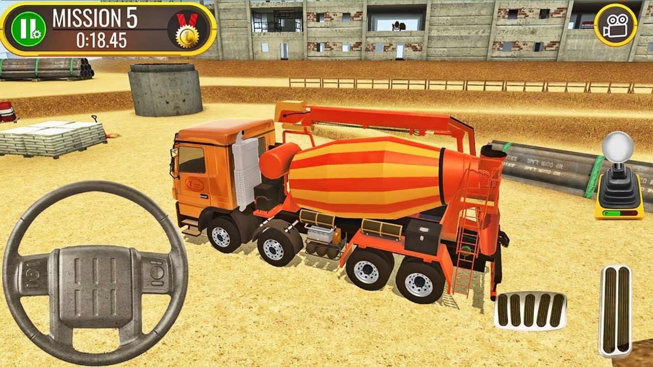 Construction Site Truck Driver Android Gameplay FHD #1 Concrete Mixer Truck Driving