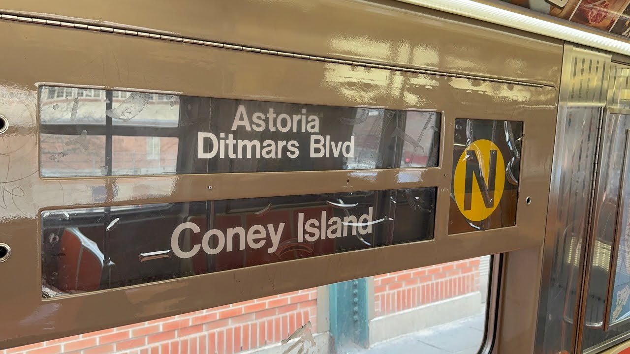 BMT Broadway Express: R68A (N) Train [Coney Island-Stillwell Av to Astoria-Ditmars Blvd]