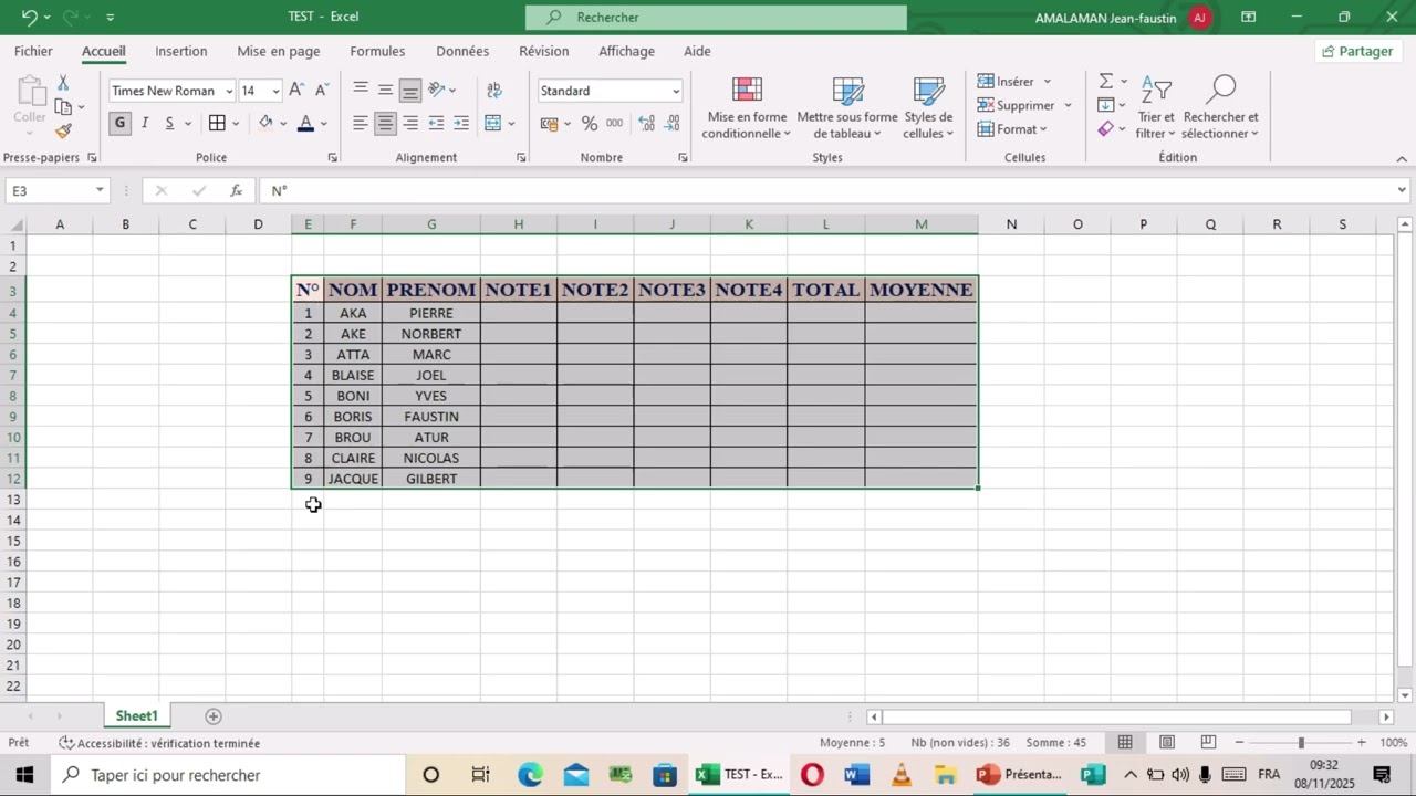 Apprendre excel