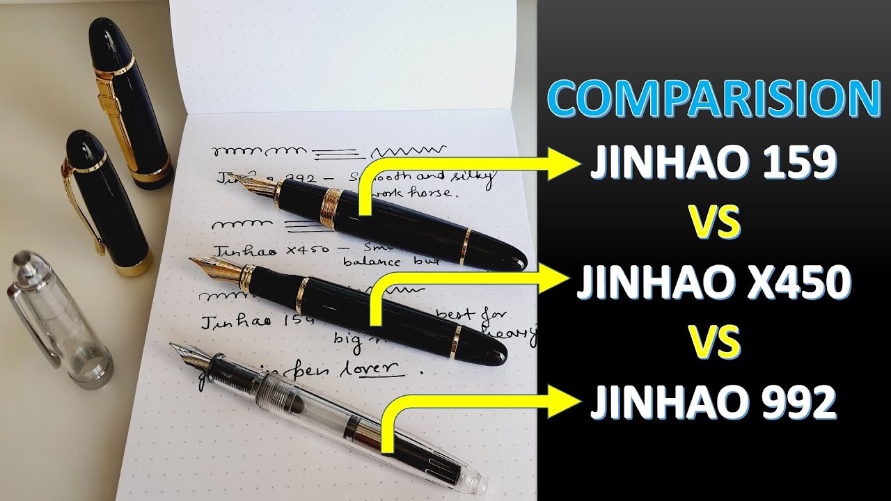 Jinhao Fountain Pen Comparison| Jinhao 159 vs Jinhao x450 Vs Jinhao 992 FOUNTAIN PEN|