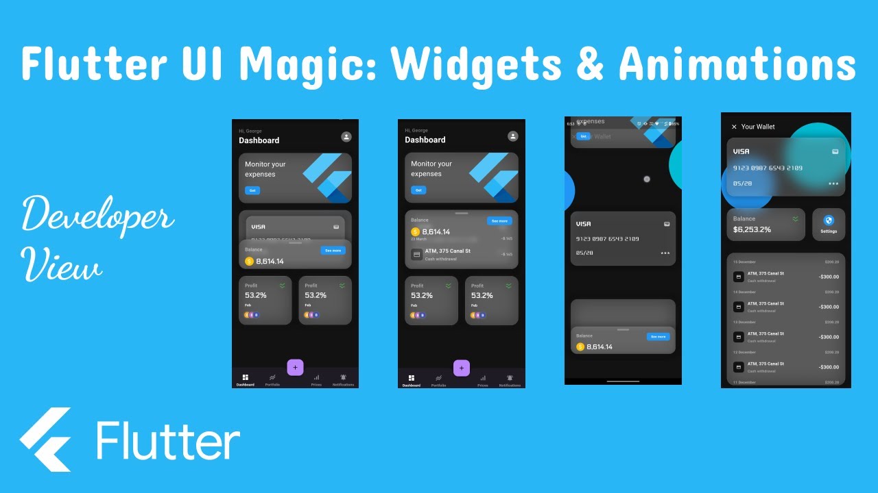 Flutter UI Card Animation || Screen Transitions || Code Explains || Credit Card || Screen Animations