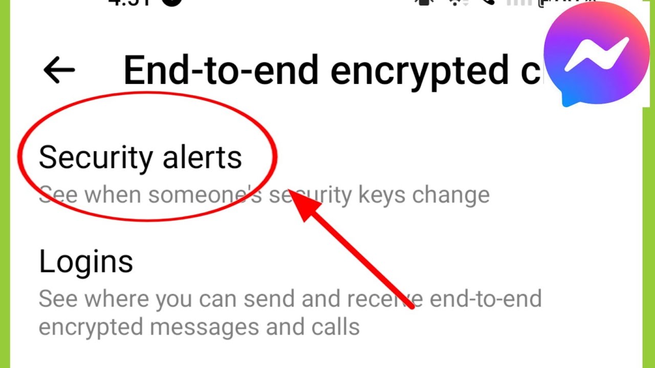 What is Security alert in Facebook Messenger