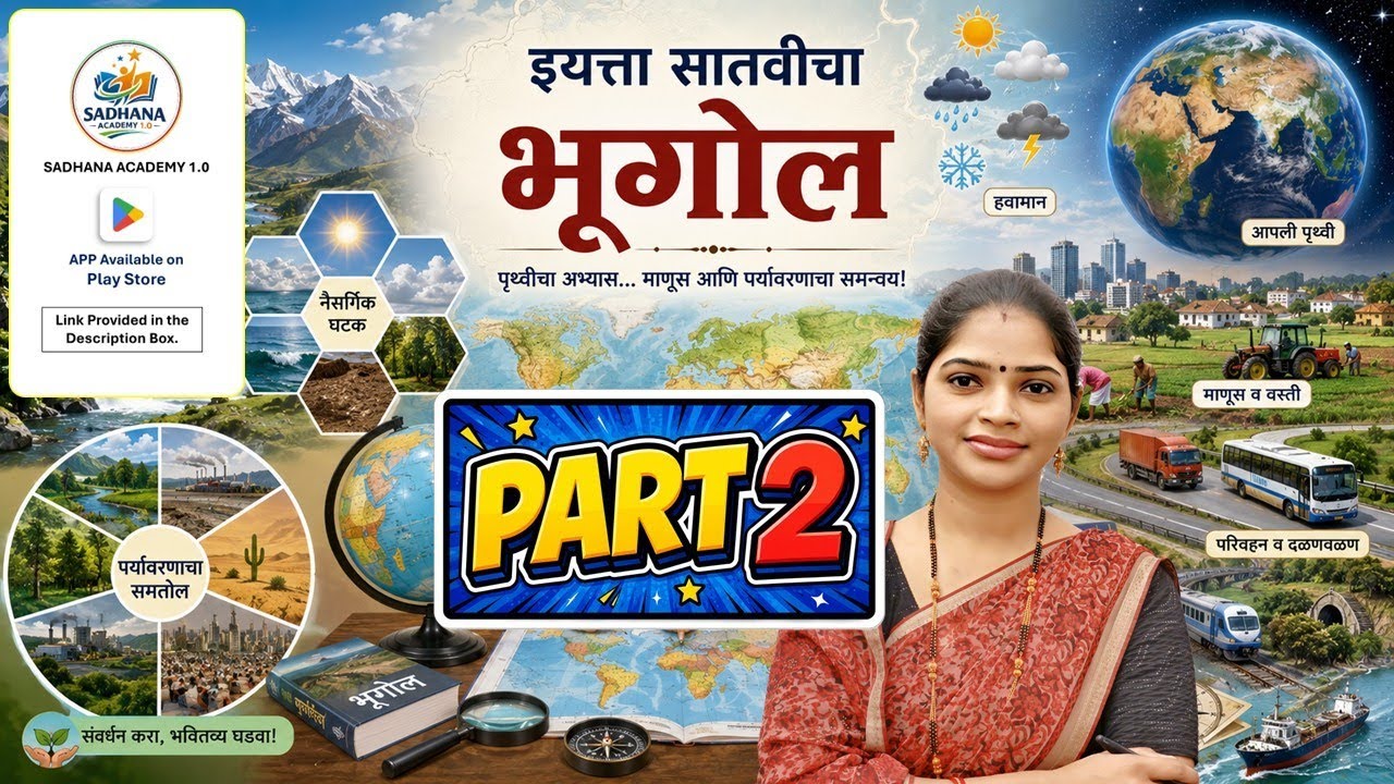 भूगोल इयत्ता सातवी (part 2) 👉 maha tet geography lecture by Sadhana madam 👉🏻 Samajikshastra 👉 EVS