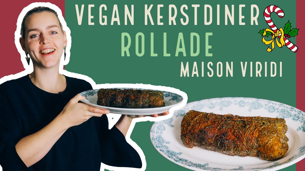 VEGAN ROLLADE maken met CHAMPIGNONS en TIJM, op basis van SEITAN. Met huisgemaakte CRANBERRY SAUS