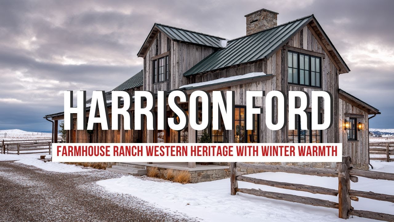Harrison Ford s American Farmhouse Ranch Western Heritage with Winter Warmth