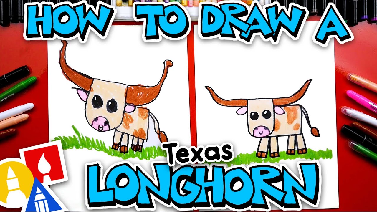 How To Draw A Texas Longhorn Cow