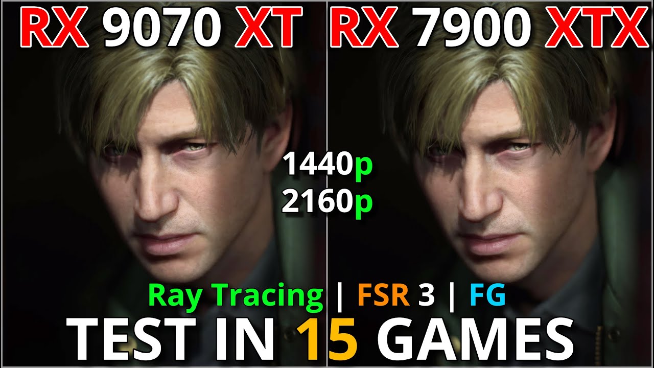 RX 9070 XT vs RX 7900 XTX | Test in 15 Games | 1440p & 4K | Ray Tracing +  FSR 3 | FG